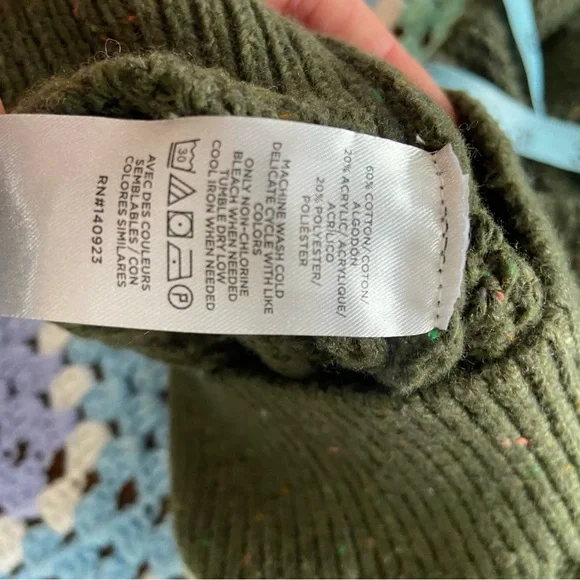NWT New LOFT Forest Green Flecked Cable Knit Cardigan Sweater XLarge XL - Picture 11 of 11
